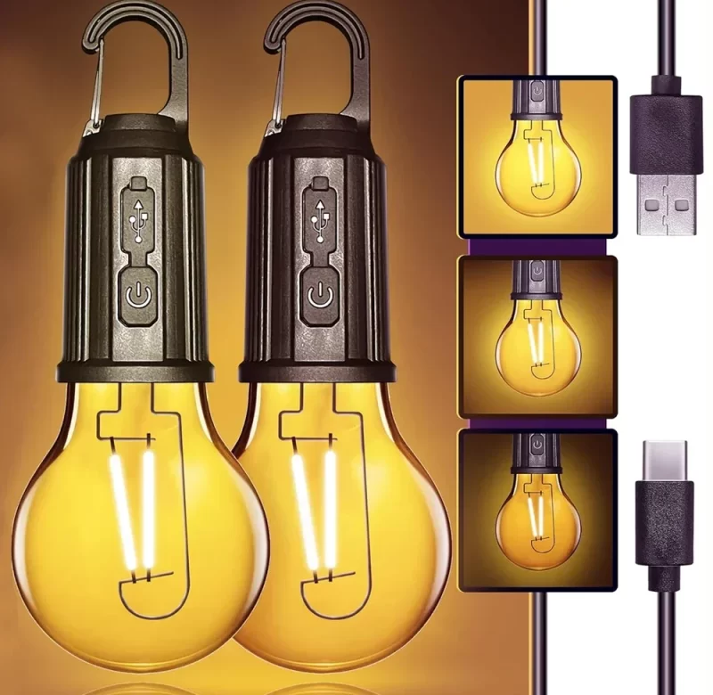 Outdoor kempingové LED světlo s háčkem | nouzová svítilna 1+1 ks