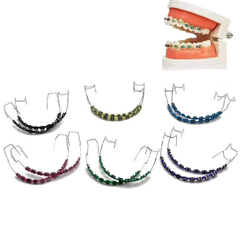 Barevná falešná rovnátka s kovovými drátky pro teenagery i dospělé | zubní doplněk