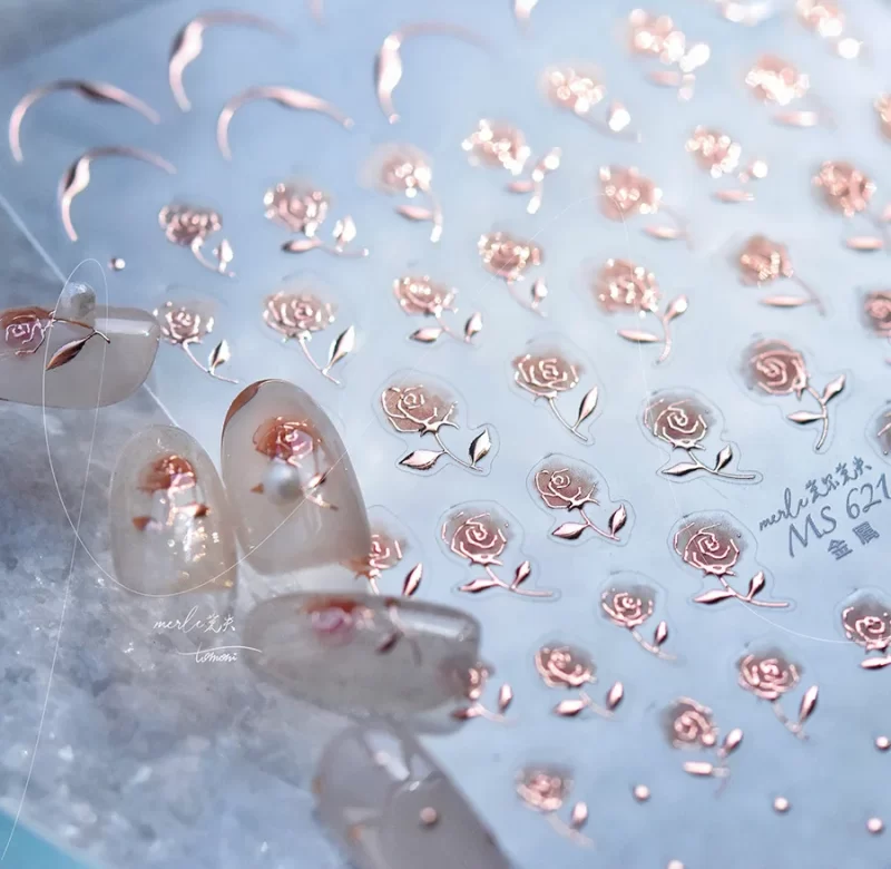 5D květinové samolepky na nehty růže | samolepky, nehtové doplňky
