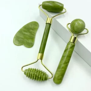 Masážní váleček z jadeitu pro obličej a tělo | jade roller, gua sha