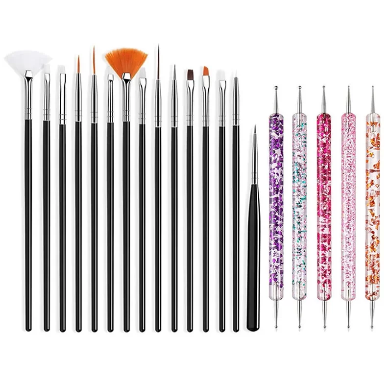 Sada štětců na zdobení nehtů pro gel i akryl | nail art, manikúra