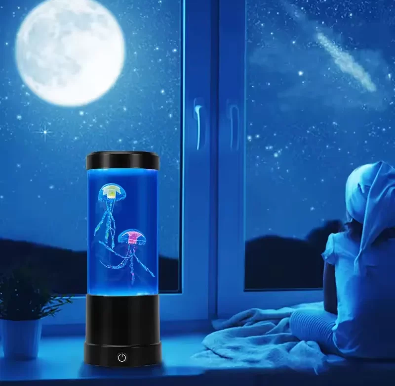 Barevná lampička s medúzou a LED efektem | noční osvětlení