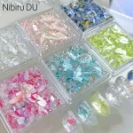 Barevné třpytky na nehty s 3d efektem | zdobení nehtů, třpytky