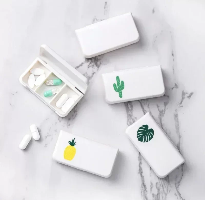 Mini dávkovač tablet s roztomilým vzorem | přenosný organizér, lékový box