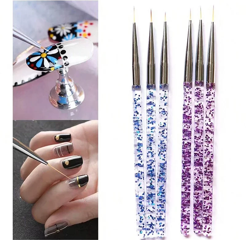 3 ks 3D zdobicí štětečky pro gelové nehty | nail art, štěteček na nehty