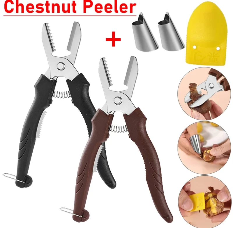 Louskáček na kaštany s nůžkami a drápkem | nástroj na loupání
