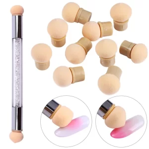 Štětec na gelové nehty a nail art s výměnnou houbičkou | nástroj na manikúru, pomůcka na nehty