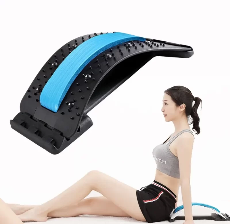 Protahovač zad s masážními body a opěrkou | masážní podložka, bederní opěrka