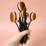 Oválné štětce, sada 10 ks na make-up pro bezchybné líčení | sada štětců, kosmetické náčiní