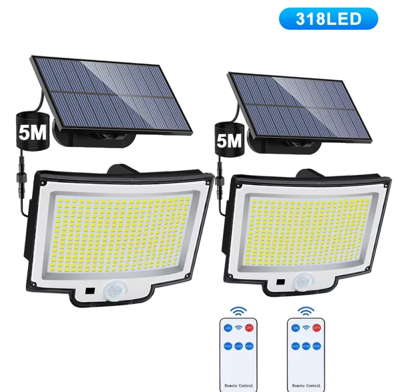 Silná solární lampa s čidlem pohybu | venkovní světlo