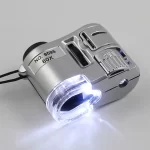 Mini mikroskop s LED světlem 60x | kapesní lupa, ruční mikroskop 3 ks