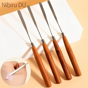 Míchací špachtle pro nail art s dřevěnou rukojetí | nástroj na manikúru, špachtle