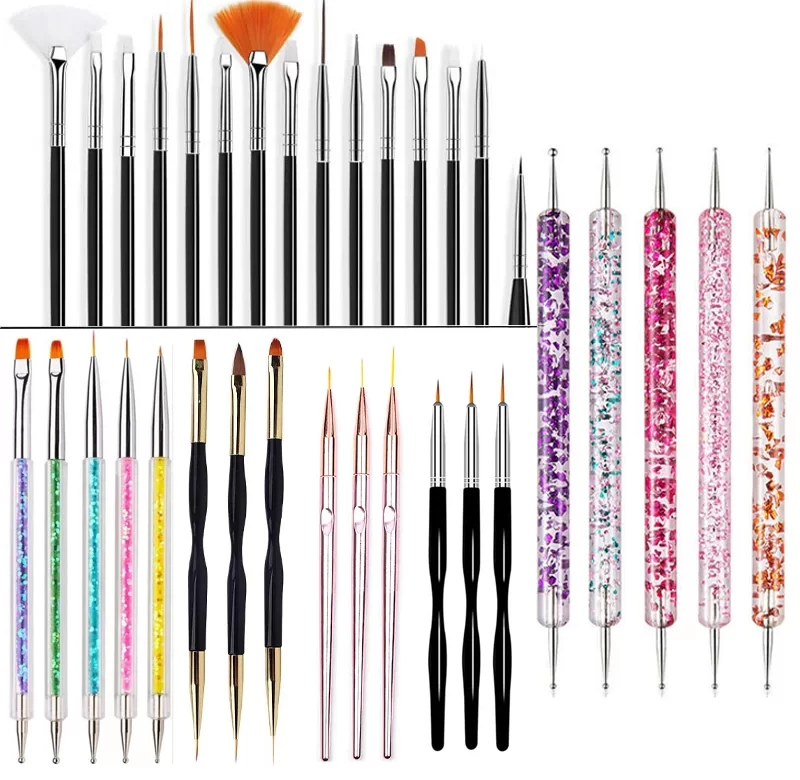 Sada štětců pro zdobení gelových nehtů a nail art | štětec na nehty, nail art nástroje