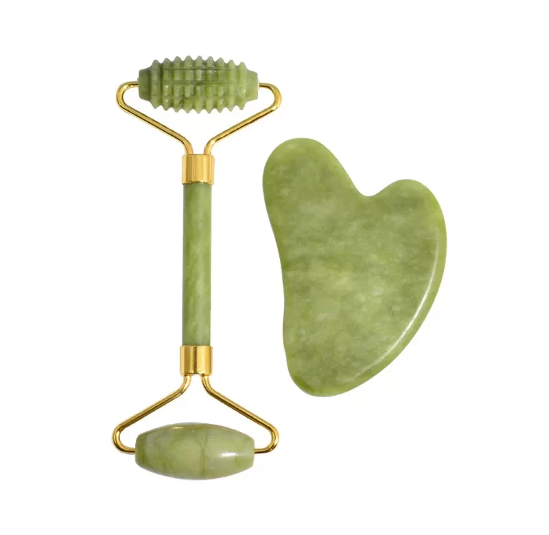 Masážní váleček a gua sha kámen pro obličej a tělo | masážní sada, péče o pleť