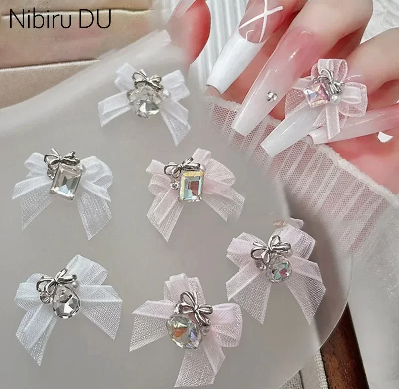 5 ks 3D mašle na nehty s kamínky | zdobení nehtů, nail art