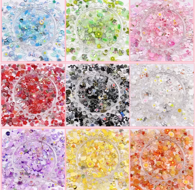 Roztomilé mašličky a 3D kamínky na nehty | ozdoby, dekorace