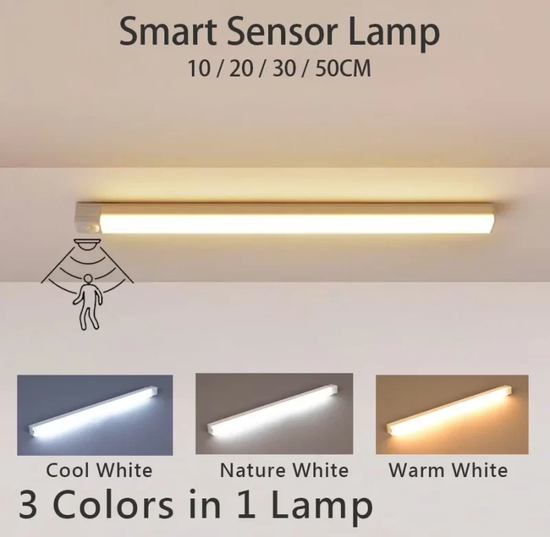 Led světlo s pohybovým senzorem nabíjecí | noční osvětlení 3 ks