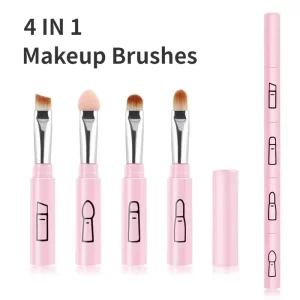 4v1 cestovní sada kosmetických štětců pro líčení | kosmetické štětce, makeup sada