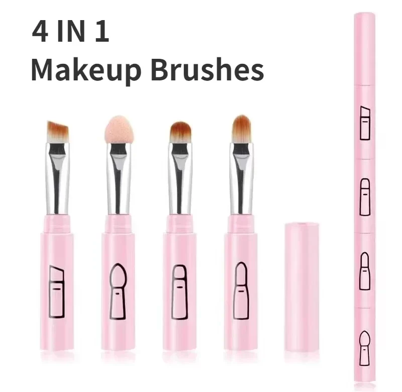 4v1 cestovní sada kosmetických štětců pro líčení | kosmetické štětce, makeup sada