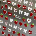 5D samolepky s motivem srdce a mašle na nehty | samolepky, nálepky na nehty