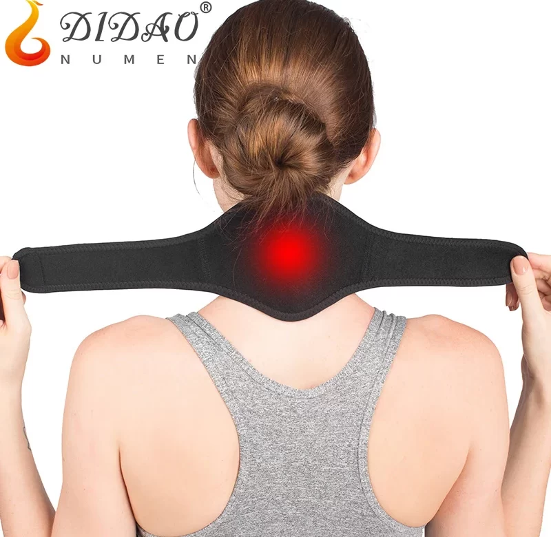 Turmalínový pás na krk s magnety a suchým teplem | krční ortéza, zahřívací pás