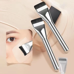 Plochý štětec na make up bez stop pro hladké líčení | kosmetický štětec, make up štětec