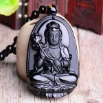 Amitábha ochranný amulet na krk | buddhistický náhrdelník, přívěsek