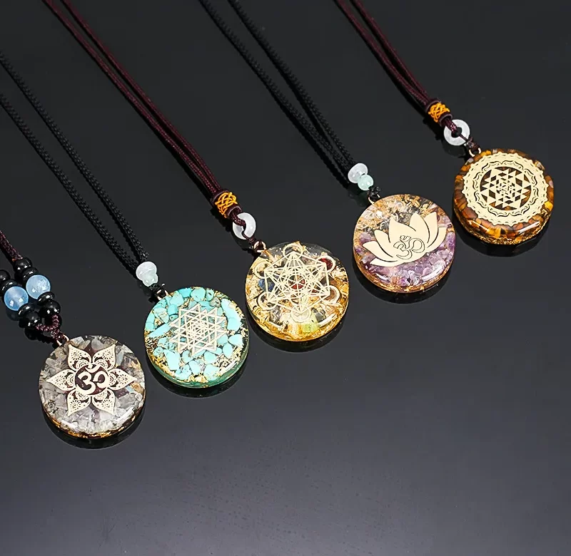 Metatronova krychle čakrový náhrdelník orgonit | krystalový náhrdelník, duchovní amulet