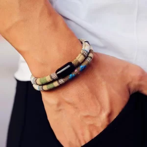 Stylový boho pánský náramek z oceli | pánský náramek, boho náramek