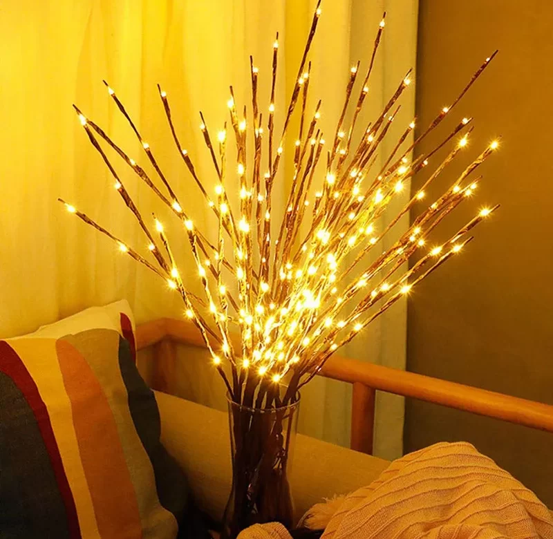 LED dekorativní větvičky se světly na baterie | světelný řetěz, dekorace