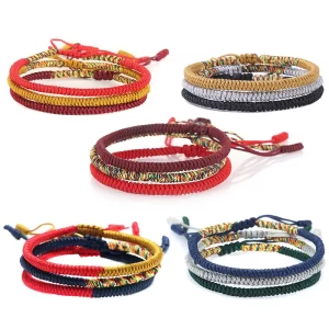 Multicolor ručně vázaný tibetský náramek štěstí | náramek, šperk