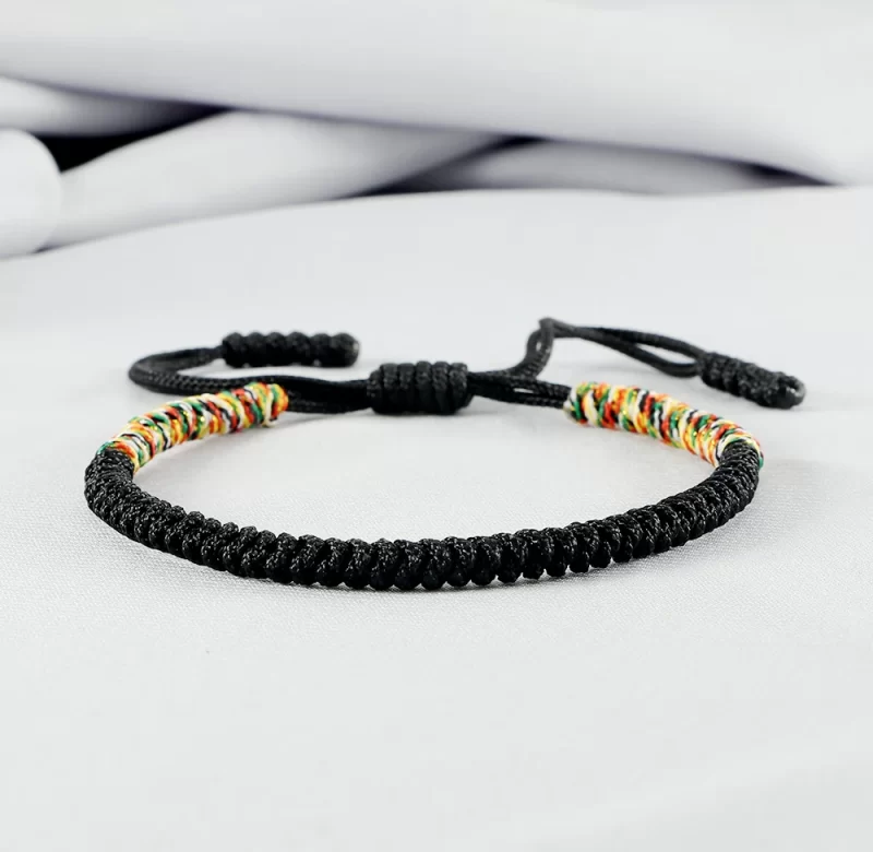 Nastavitelný pletený tibetský náramek štěstí | unisex doplněk