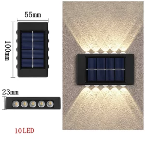Solární nástěnné světlo s 10 LED diodami | venkovní osvětlení