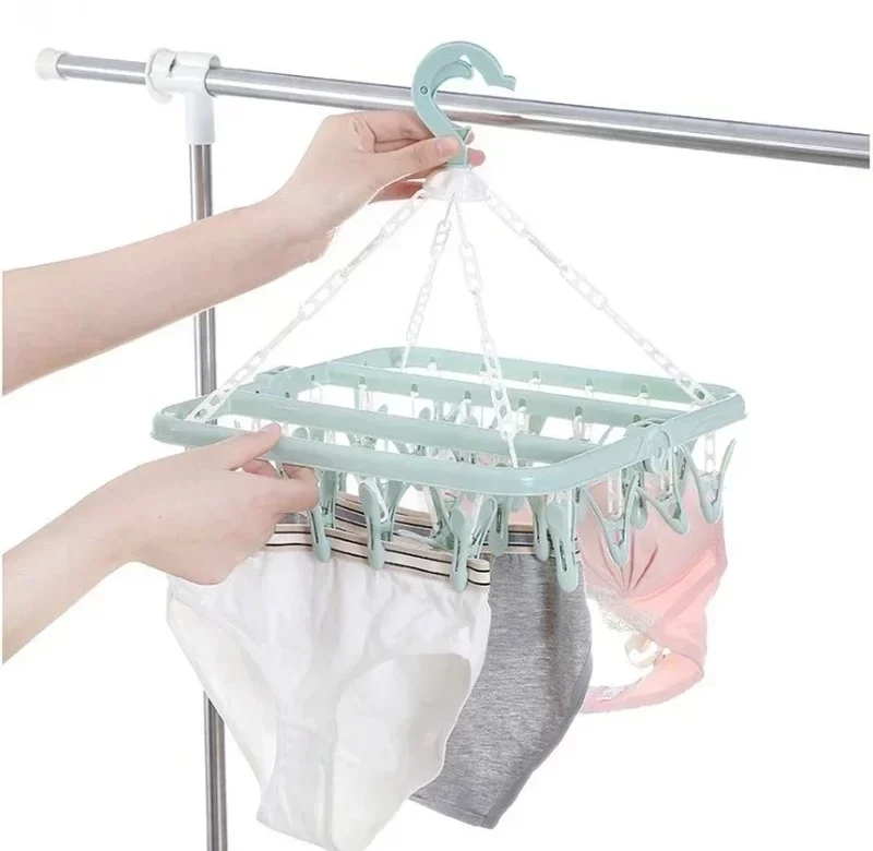 Skládací sušák s 32 klipsy na prádlo | sušák, organizér prádla