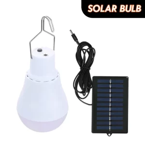 Solární lampa LED žárovka s dobíjecí baterií | přenosné osvětlení, nouzová lampa