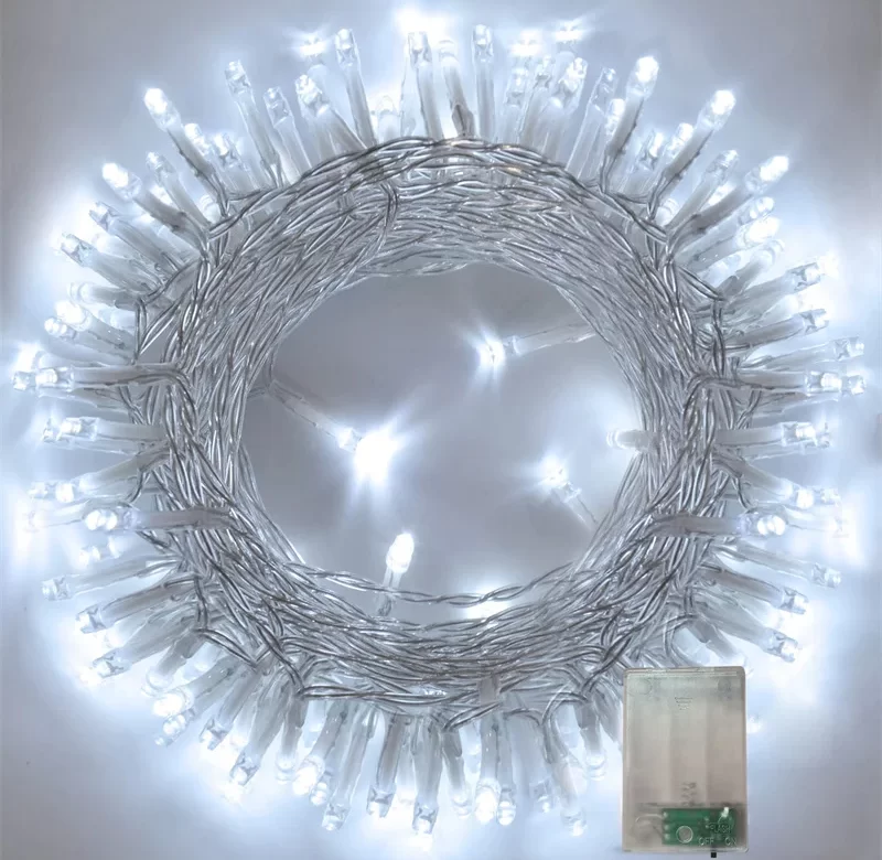 Vánoční světelný řetěz na baterie | venkovní dekorace