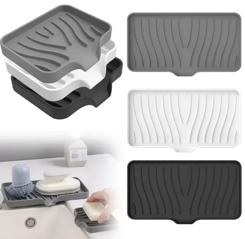 Silikonový držák mýdla s odtokem vody | držák mýdla, koupelnové doplňky