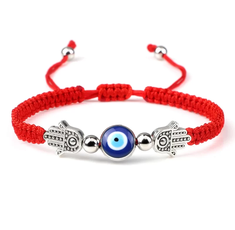 Náramek s modrým okem a fátiminou rukou | ochranný náramek, dámský náramek