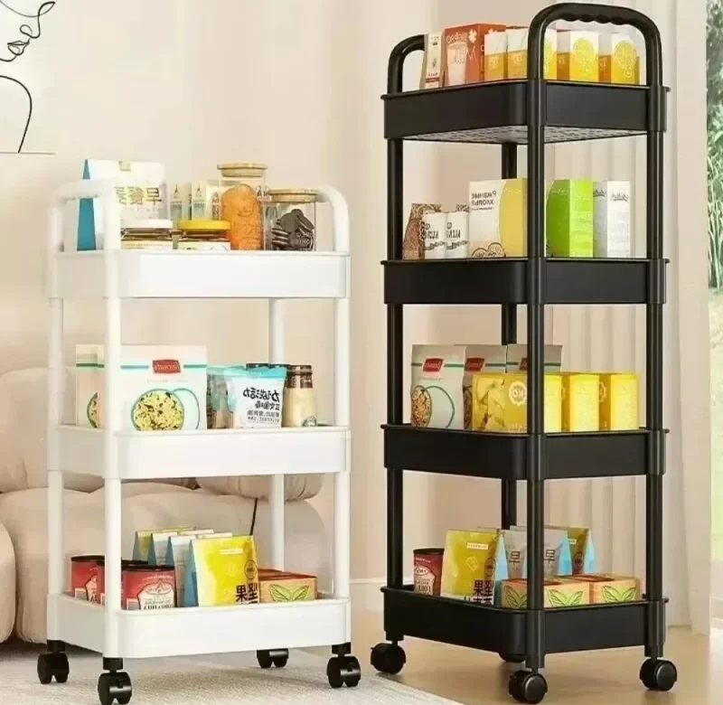 Praktický pojízdný kuchyňský regál na kolečkách | kuchyňský vozík, úložný regál