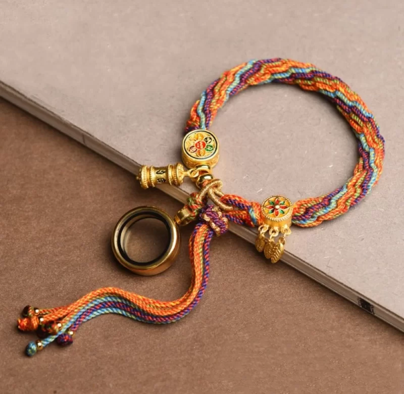 Ručně pletený tibetský náramek tara | pamětní šperk, etnický náramek