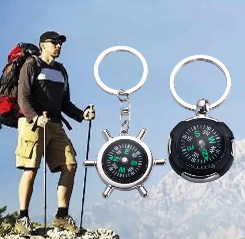 Kapesní mini kompas na klíče do přírody | turistický kompas, outdoor doplněk