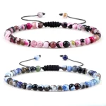 Minimalistický onyxový náramek minerálních korálků | energetický náramek, náramek přátelství