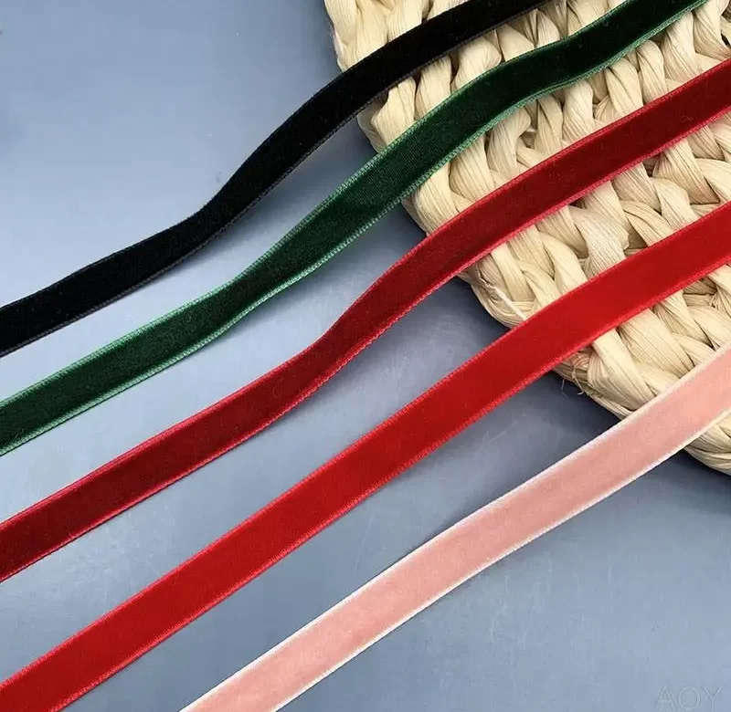 Sametová stuha na dárky 10 mm 450 cm | svatební dekorace, ozdobná stuha