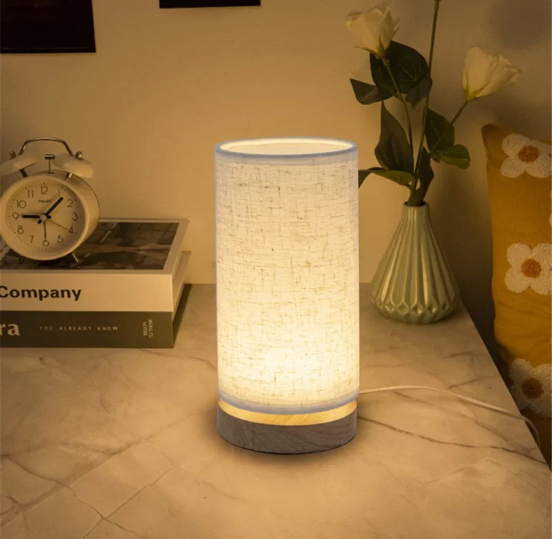 Stolní dřevěná led lampa s teplým světlem | stolní lampa, noční lampa