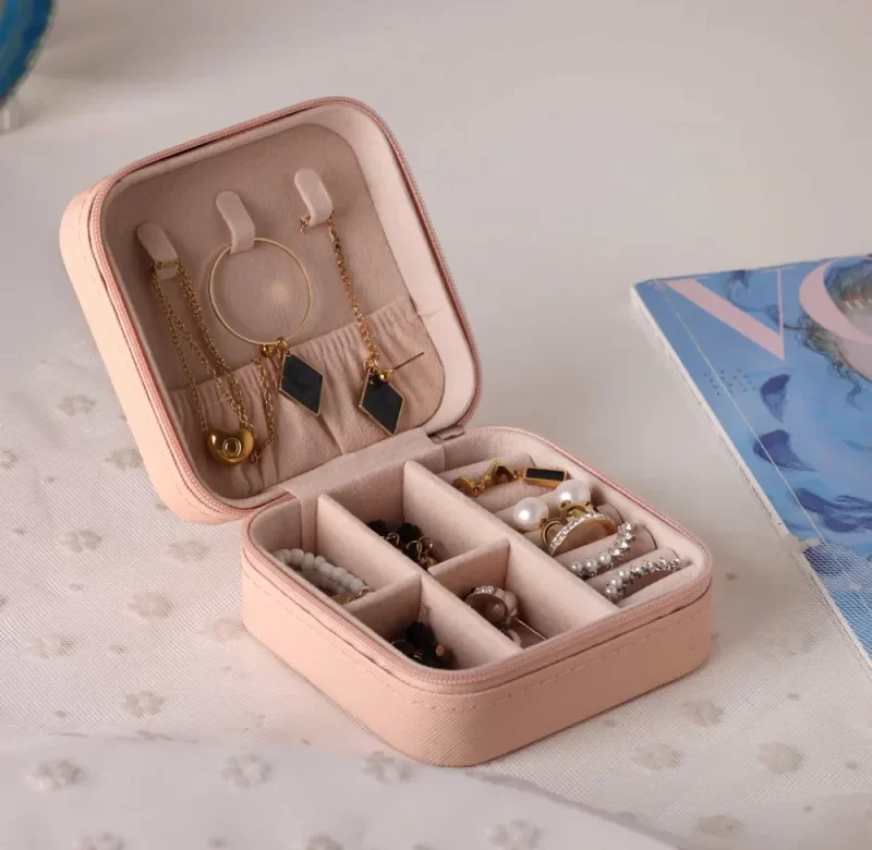 Cestovní kožená mini šperkovnice na cesty | šperkovnice, organizér šperků