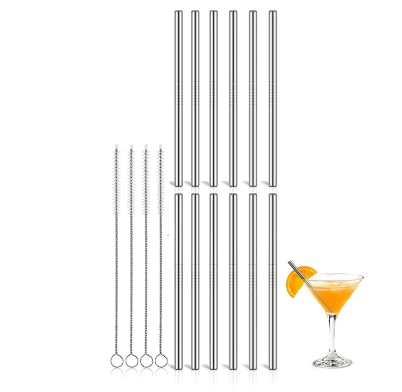 Nerezová brčka na pití | ekologická brčka 12 ks