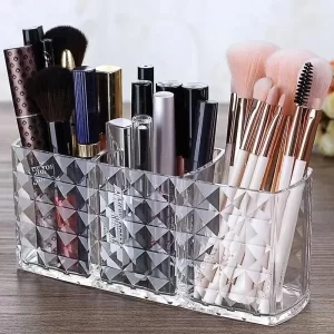 Zrcadlový úložný box s diamantovým vzorem | koupelnový organizér, držák na kosmetiku