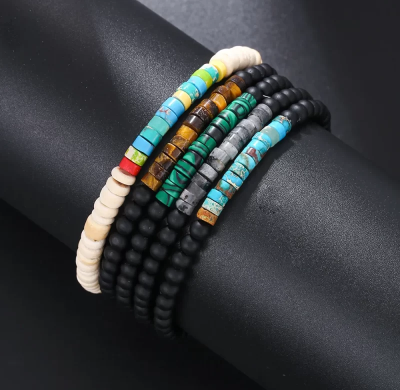Luxusní pánský korálkový náramek onyx | pánský náramek, ručně vyráběný šperk