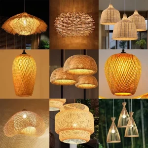 Bambusová závěsná lampa | svítidlo