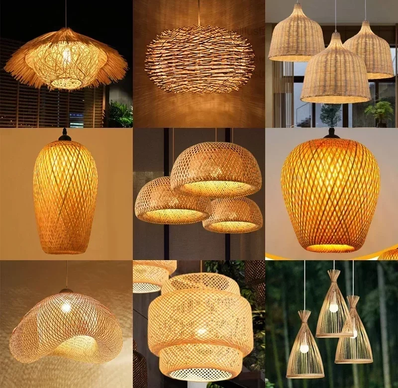 Bambusová závěsná lampa | svítidlo